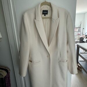 White long wool blend coat